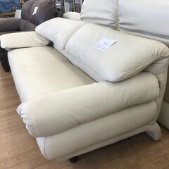 ★ジモティ割あり★ Poltromec ポルトロメック ジェミニ 本革 2.5人掛けソファ ホワイト H73×W205×D90 クリーニング済み KJ6783