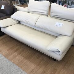 ★ジモティ割あり★ Poltromec ポルトロメック ジェミニ 本革 2.5人掛けソファ ホワイト H73×W205×D90 クリーニング済み KJ6783