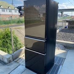 MITSUBISHI 三菱 ノンフロン冷凍冷蔵庫 3ドア 330L ブラウン 家電 2017年製 MR-CX33C-BR