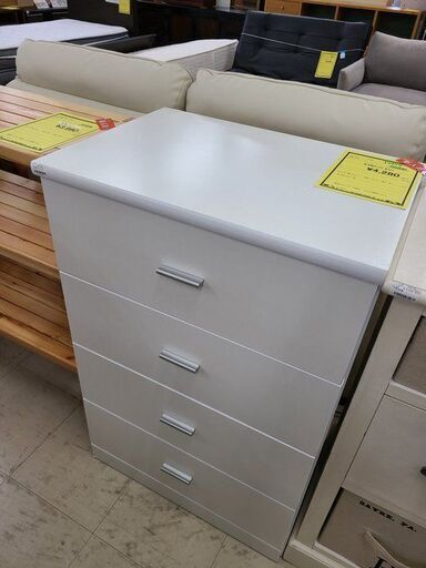 J7954 4段チェスト ホワイト クリーニング済み 【リユースのサカイ柏店