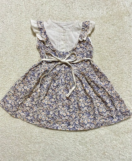 ハンドメイドワンピース 110 リバティ クラシカルワンピース/95-110size/リバティ/ハンドメイド作家