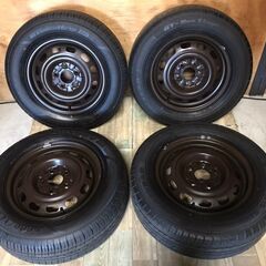 ☆バリ溝☆ スチールホイール　15インチ　6J　PCD114.3　5穴　ET約50　ハブ径約67　DUNLOP・GOODYEAH　2019・2023年　205/65R15