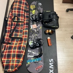 スノーボードセット　板→DRAKE ビンディング、ブーツ→HEAD 収納袋→BURTON  
