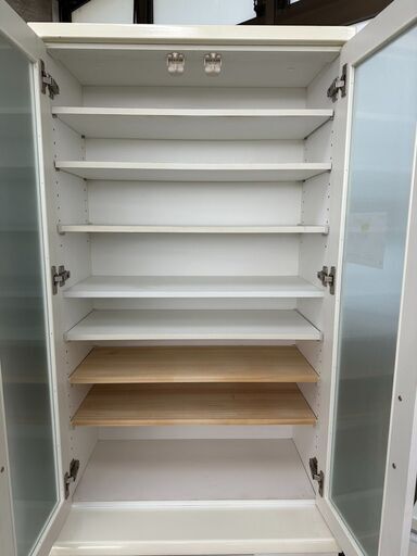 リユースのサカイ栃木店☆ジモティ割あり☆ 食器棚 ブラウン W56.5×D29 