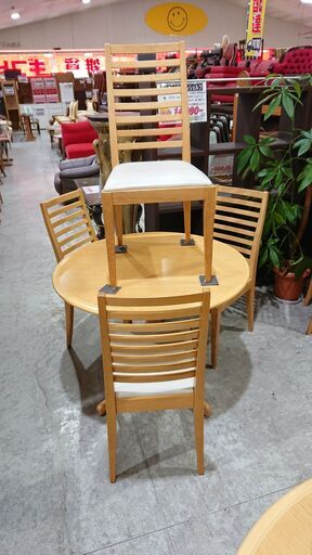 IDC大塚｜秋田木工｜T-5651｜N005｜円卓ダイニングセット5点セット③