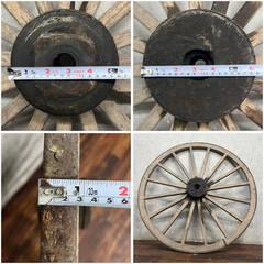 🔷🔶🔷WY14/78 大八車 車輪 蔵出し 直径111cm 鉄 木製 馬車 荷車 古民具 大型 オブジェ ディスプレイ インテリア ガーデニング★引取歓迎②〇🔷🔶🔷