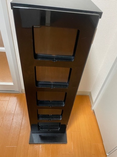 山善CDタワー FCDT-2680DSG 送料込 希少青色廃盤商品 木製山善CDタワー