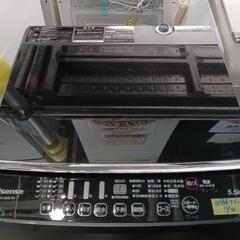 配送可【ハイセンス】5.5K洗濯機★2021年製　分解クリーニング済/6ヶ月保証付　管理番号10411