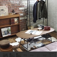 テーブル B-COMPANY リビング 高さ調整 ウッド インダストリアル