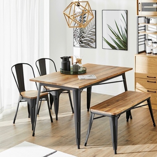 引取限定】LOWYA 販売 ダイニングテーブル、椅子2脚、ベンチ1脚 LOWYA