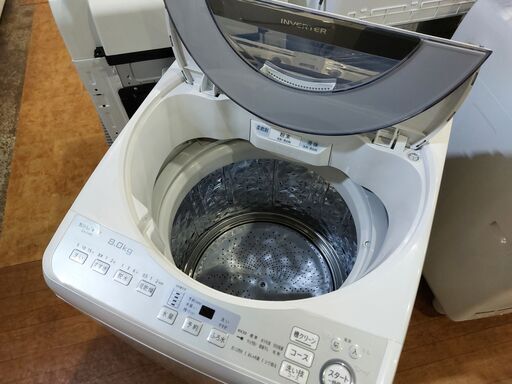【愛品館 市原店】SHARP　2019年製　8.0洗濯機　ES-GV8D　【愛市I4S033121-104】 愛品館 市原店】SHARP 2019年製 8.0洗濯機 ES-GV8D 【愛市
