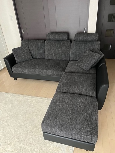 Lowya 3人がけソファ オットマン2個付き 最終値下げ】オットマン2個