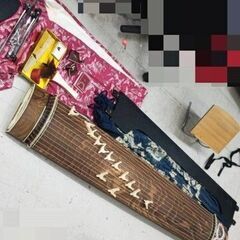 琴 13弦 弦楽器 バチ 譜面台付 セット 演奏会用 和楽器 骨董 全長