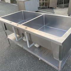 ■中古品 タニコー 2槽シンク 1500ｘ750ｘ790ｍｍ 厨房 ■