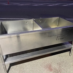 ■中古品 2槽シンク 1500ｘ750ｘ800ｍｍ 厨房■