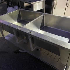 ■中古品 2槽シンク 1500ｘ750ｘ800ｍｍ 厨房■