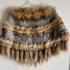 ファビオラ　毛皮ショール レディース グレー ブラウン