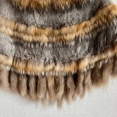 ファビオラ　毛皮ショール レディース グレー ブラウン