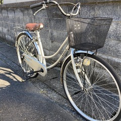 【26インチ自転車】美品❗️変速なし　前後タイヤ、前カゴ新品❗️LEDライト仕様❗️若林自転車　浜大津店　SALE中❗️