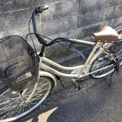 【26インチ自転車】美品❗️変速なし　前後タイヤ、前カゴ新品❗️LEDライト仕様❗️若林自転車　浜大津店　SALE中❗️
