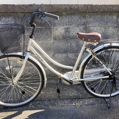 【26インチ自転車】美品❗️変速なし　前後タイヤ、前カゴ新品❗️LEDライト仕様❗️若林自転車　浜大津店　SALE中❗️