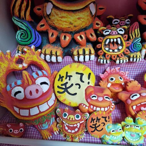 沖縄 米子焼き　シーサー 置物 5点 まとめ売り 沖縄 米子焼き シーサー 置物 5点 まとめ売り 沖縄 米子焼き シーサー