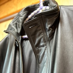 メンズ 羊革ジャケット ブラック色