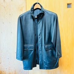 メンズ 羊革ジャケット ブラック色