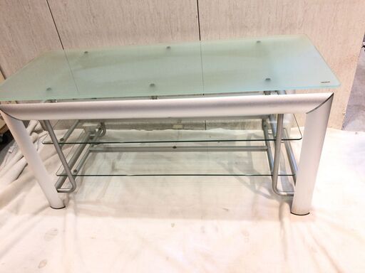 ■12870■テレビ台 TV台 オーディオラック ガラス 棚 キャビネット ローボード