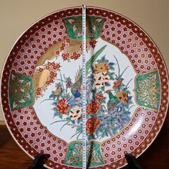 有田焼 緒方松右衛門 極上錦孔雀  大皿 直径61cm 