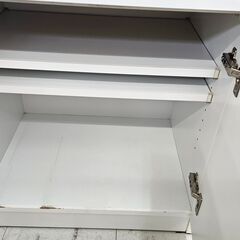 食器棚 ホワイト 2枚扉 幅(W)595mm × 奥行(D)450mm × 高さ(