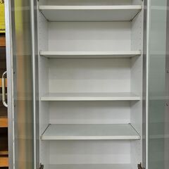 食器棚 ホワイト 2枚扉 幅(W)595mm × 奥行(D)450mm × 高さ(