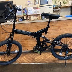 【美品！KYUZOダブルサスペンション】6段変速　セミファットタイヤ20インチ折りたたみ自転車　マットブラック