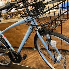 【 美品！DCM  LEDオートライト】6段変速　27インチシティクロス　グレイッシュブルー