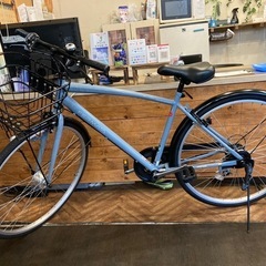 【 美品！DCM  LEDオートライト】6段変速　27インチシティクロス　グレイッシュブルー