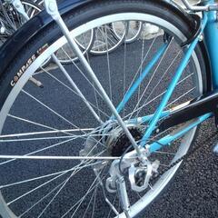 中古自転車3332 前後タイヤ新品！ 27インチ 6段ギヤ ダイナモライト