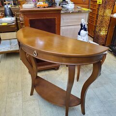 アンティーク家具 猫脚 コンソールテーブル ブラウン 引出し1個