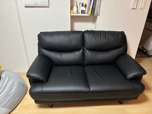 ソファベッド 合皮レザー 2人掛け ブラック 2人用ソファ ソファー ソファ 2