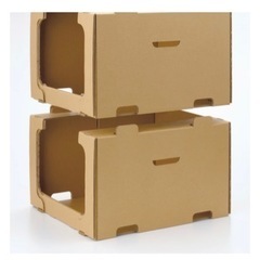  レンゴー 「現場のチカラ」 ダンボール製スタッキング収納箱 大サイズ 30個