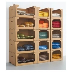  レンゴー 「現場のチカラ」 ダンボール製スタッキング収納箱 大サイズ 30個