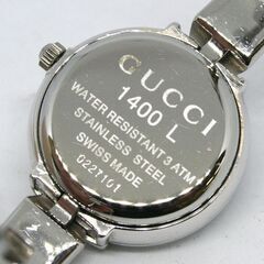 本物 GUCCI 1400 L バングルウォッチ ブラックダイヤル レディース クオーツ式 2針 化粧箱付 24年11月電池交換済み 腕時計 札幌市 清田区 平岡
