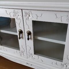 猫足 アンティーク調 ホワイト 木製 テレビ台 クラシックスタイル TVボード