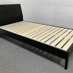シングルベットセット 木製フレーム ブラック 中古家具 店頭引取歓迎 R8836