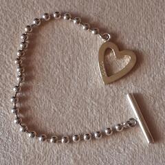 GUCCIグッチハートボールチェーンブレスレットシルバーSV925