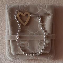 GUCCIグッチハートボールチェーンブレスレットシルバーSV925