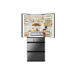 Panasonic パーシャル搭載冷蔵庫 600L 6ドア 観音開き オブシディアンミラー NR-F604WPX-X パナソニック 〈NRF604WPX-X〉
