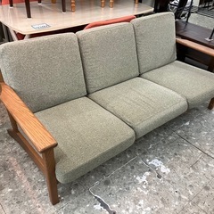3人掛けソファ 幅210×奥95×高82cm 合皮 背もたれ取り外し可能 トリプル 