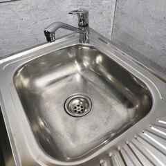 ステンレス製 1槽シンク 厨房用品 業務用 店舗用品 水栓付き W1000×D505×H780 Y0447