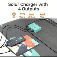 （決まりました）②新品（開封確認のみ）　SUPA 200W ４面折りたたみ式ソーラーパネル充電器、単結晶シリコン、RVキャンプ旅行用ポータブル、緊急電源、ソーラーバッテリー充電器