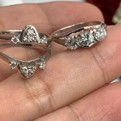 プラチナ ダイヤリング 10.5g 約11号 pt900 トータル1.09ct
